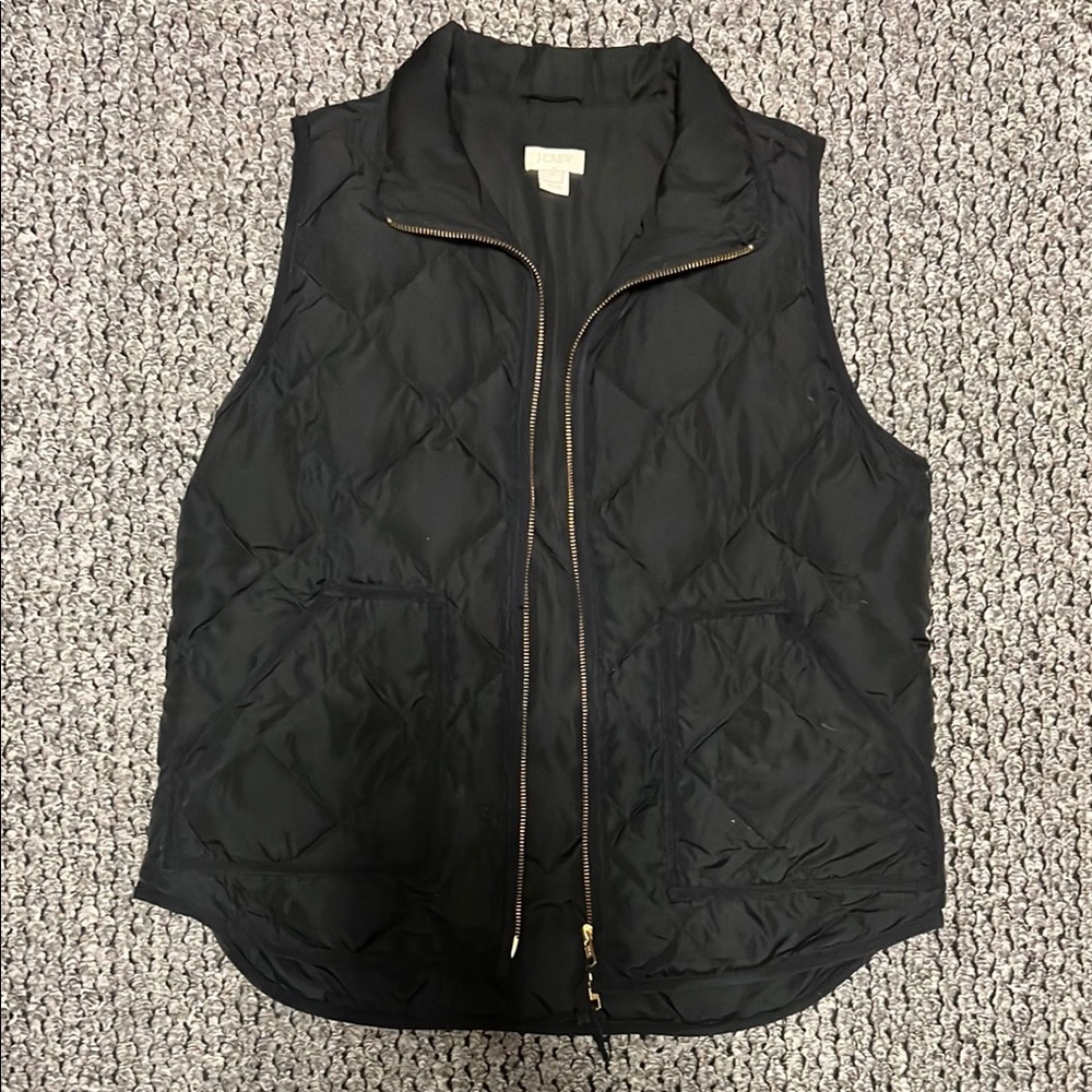 J Crew Black Quilted Vest